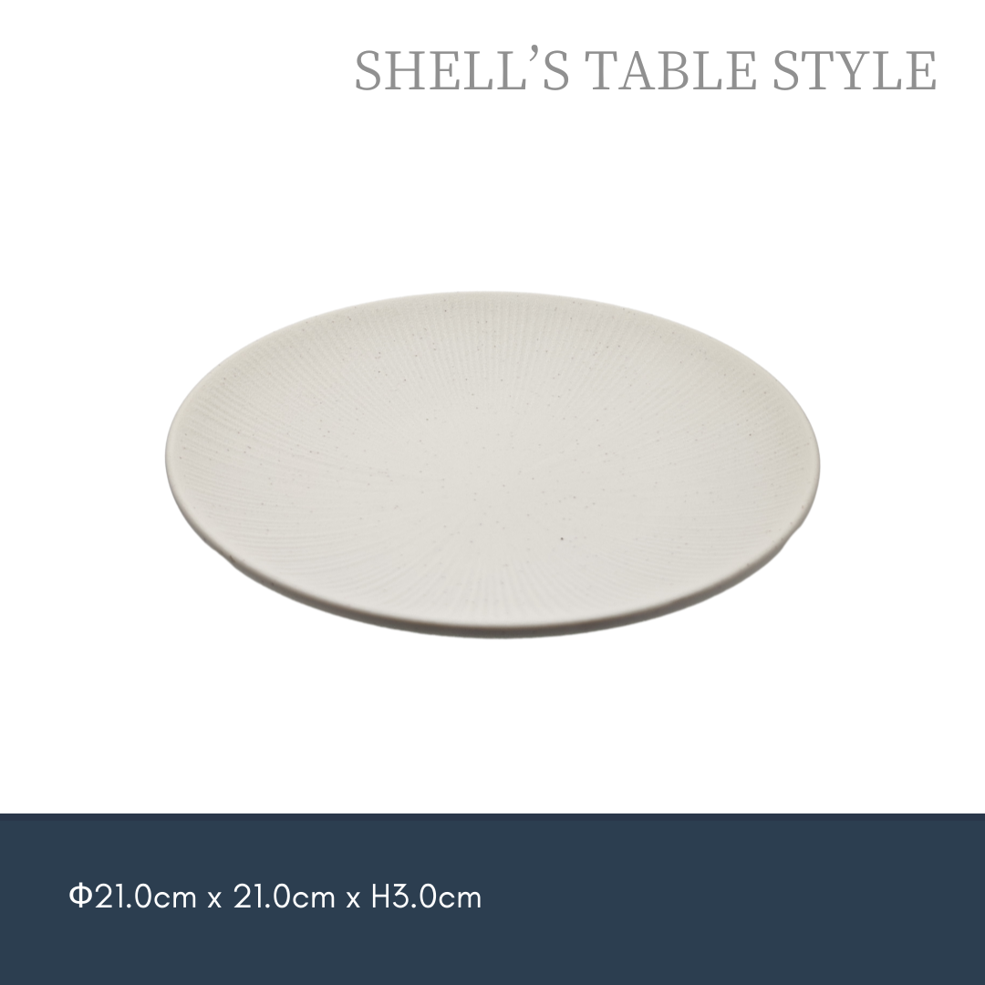 Đĩa tròn 8,25 inch, tráng men bột mì trắng